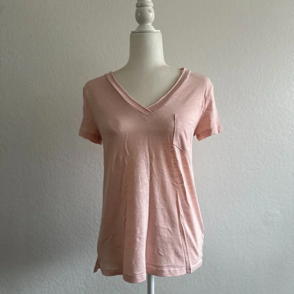 🌸 Caslon - Cotton & Modal V-Neck Pocket Tee 🌸 Small 🌸 Pink Beauty🌸 - Picture 2 of 8
